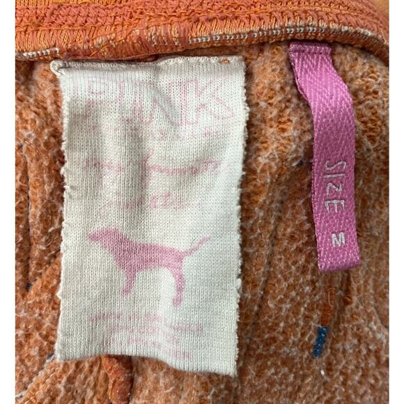 Victoria's Secret PINK Vtg Spellout Orange Capri Women's Sweatpants Size M - Picture 3 of 4